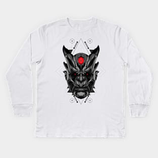 devil head mask Kids Long Sleeve T-Shirt